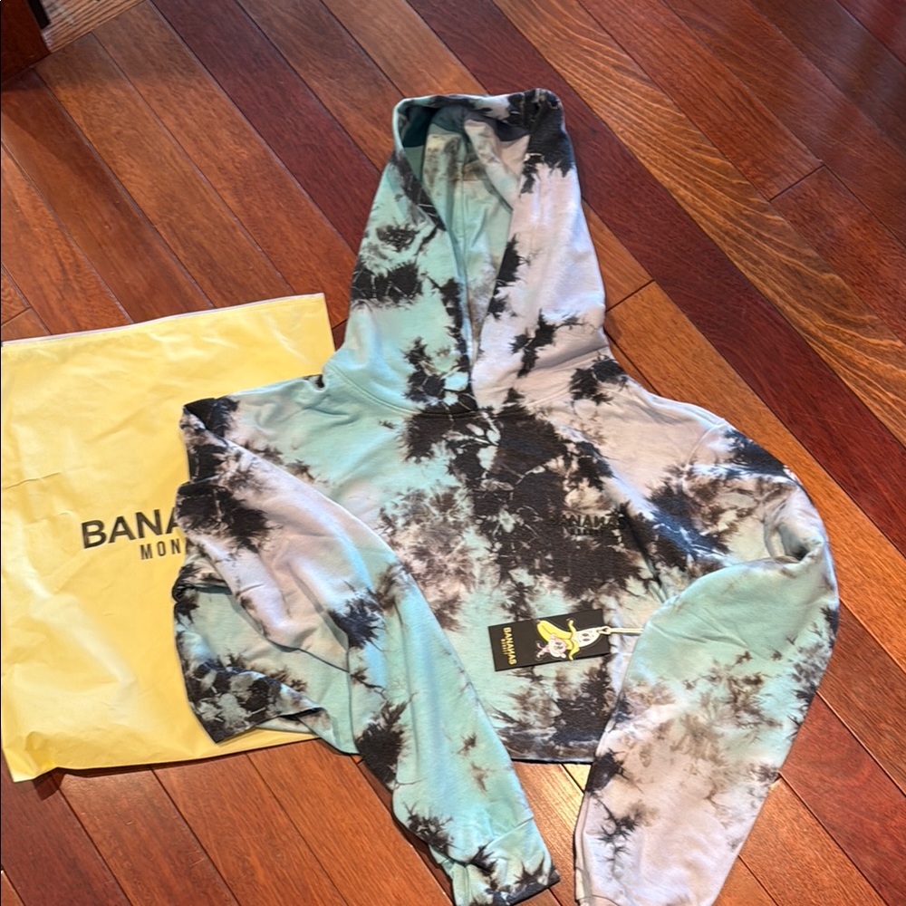 Bananas monkey tie dye hoodie cropped s/m